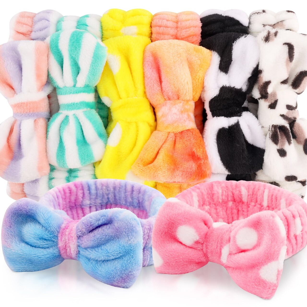 8pcs Spa Headband, Easter Basket Stuffers, Bulk Valentines Galentines Day Gifts, Stocking Stuffers for Teen Girls Women, Skincare Makeup Face Wash Headband, Goodie Bags Gift Baskets Party Favors
